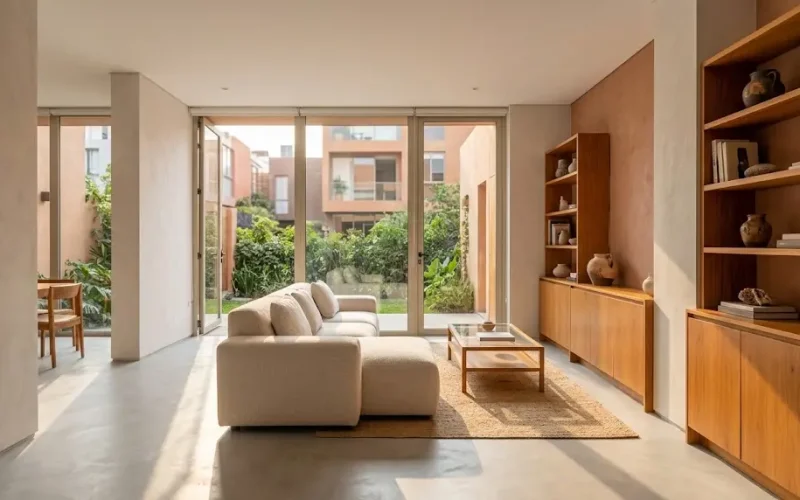 Ambiente residencial diseñado según las tendencias de diseño de interiores en Argentina